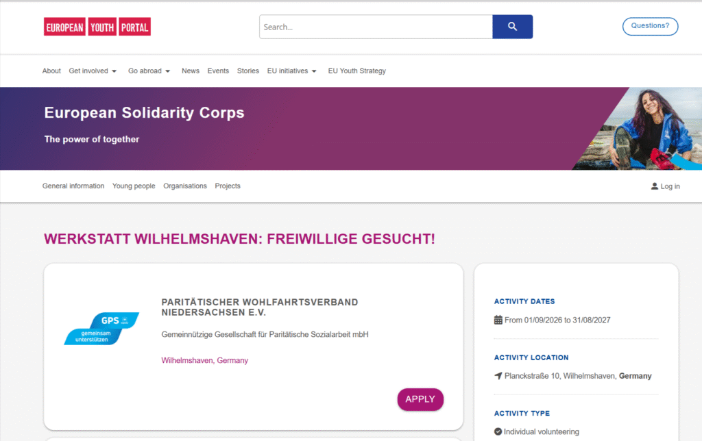 فرصة تطوع في ألمانيا للشباب العرب بتمويل كامل